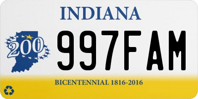 IN license plate 997FAM