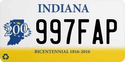 IN license plate 997FAP