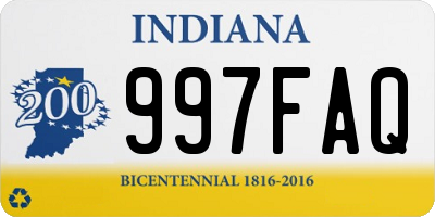 IN license plate 997FAQ