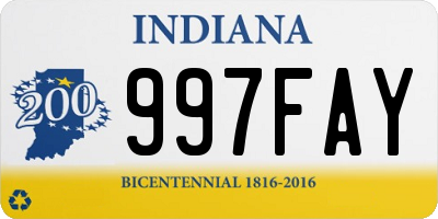 IN license plate 997FAY