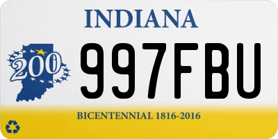 IN license plate 997FBU