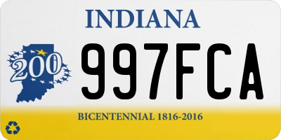 IN license plate 997FCA