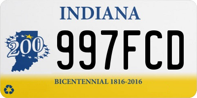 IN license plate 997FCD