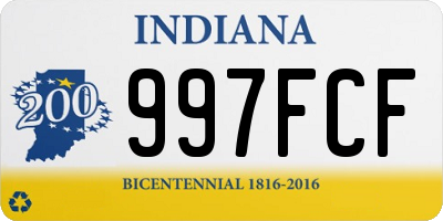 IN license plate 997FCF