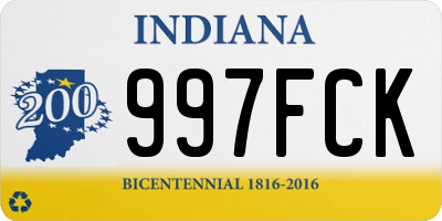 IN license plate 997FCK