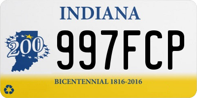 IN license plate 997FCP