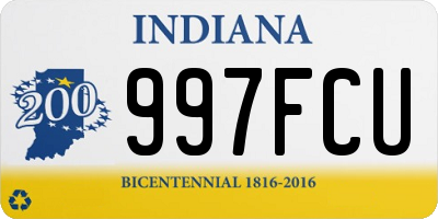 IN license plate 997FCU