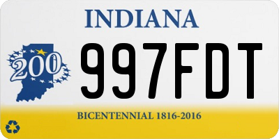 IN license plate 997FDT