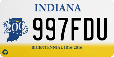 IN license plate 997FDU