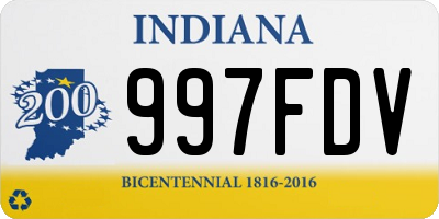 IN license plate 997FDV