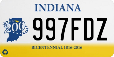 IN license plate 997FDZ