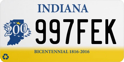 IN license plate 997FEK