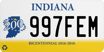 IN license plate 997FEM