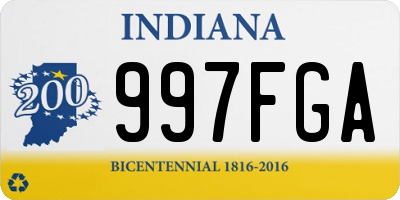 IN license plate 997FGA