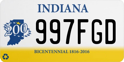 IN license plate 997FGD