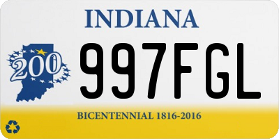 IN license plate 997FGL