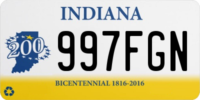 IN license plate 997FGN