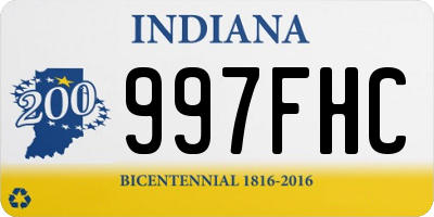 IN license plate 997FHC