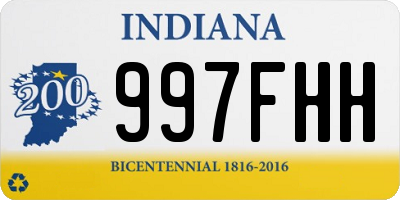 IN license plate 997FHH