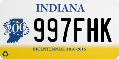 IN license plate 997FHK