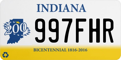 IN license plate 997FHR