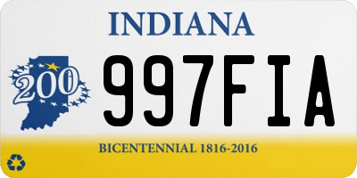 IN license plate 997FIA