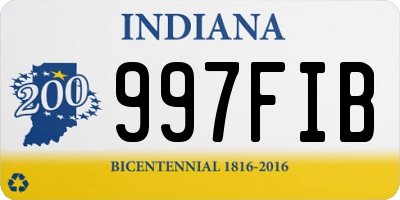 IN license plate 997FIB