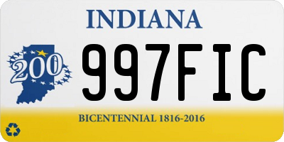 IN license plate 997FIC