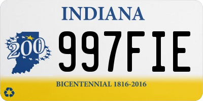 IN license plate 997FIE