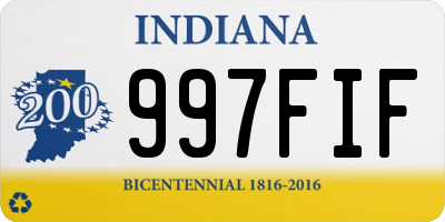 IN license plate 997FIF