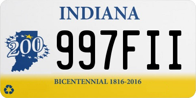 IN license plate 997FII