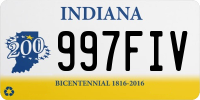 IN license plate 997FIV