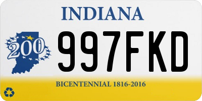 IN license plate 997FKD