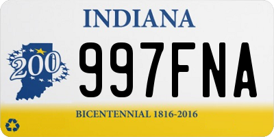 IN license plate 997FNA