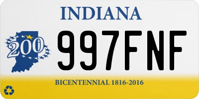 IN license plate 997FNF