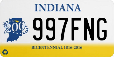 IN license plate 997FNG