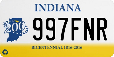 IN license plate 997FNR