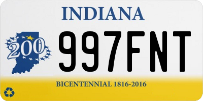 IN license plate 997FNT
