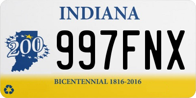 IN license plate 997FNX