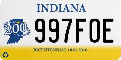 IN license plate 997FOE