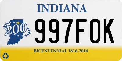 IN license plate 997FOK