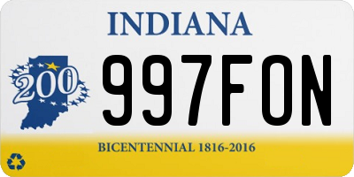 IN license plate 997FON