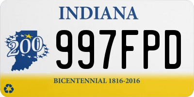 IN license plate 997FPD