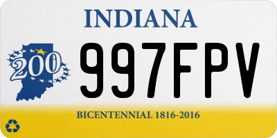 IN license plate 997FPV