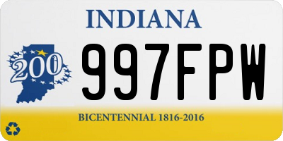 IN license plate 997FPW