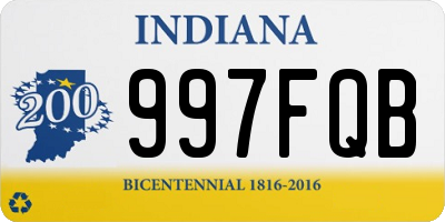 IN license plate 997FQB