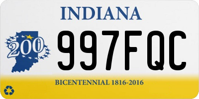 IN license plate 997FQC