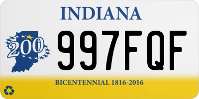 IN license plate 997FQF