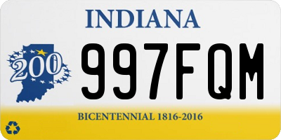 IN license plate 997FQM