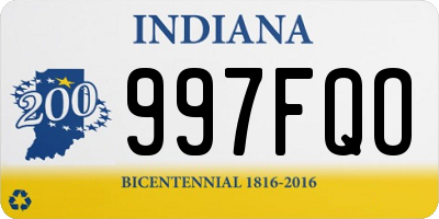 IN license plate 997FQO